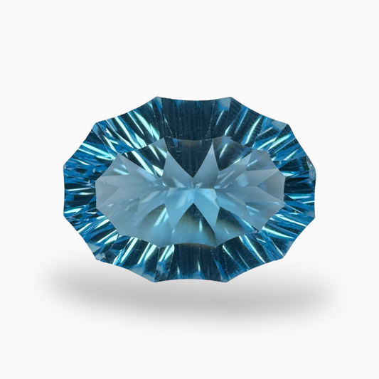 Swiss Blue Topaz 17.87 Carats Oval Shape Stone Size 19X14mm