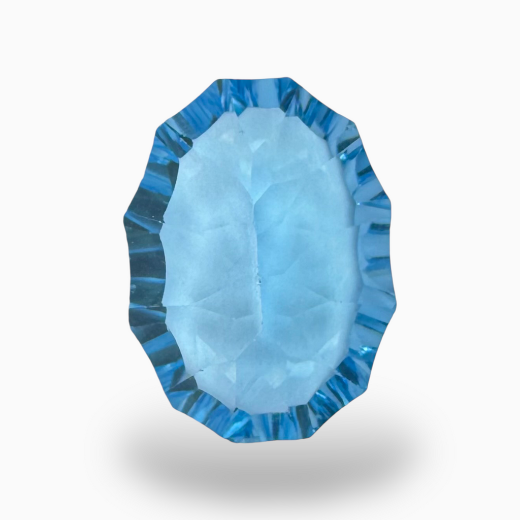 Swiss Blue Topaz 17.87 Carats Oval Shape Stone Size 19X14mm