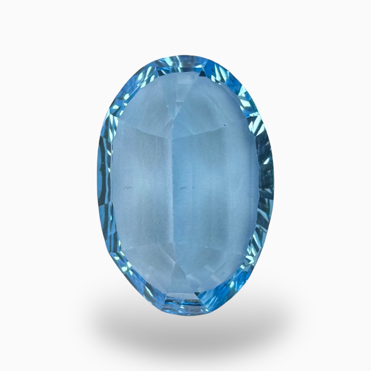 Swiss Blue Topaz 18.60 Carats Oval Fancy Cut Shape Stone Size 20X14mm