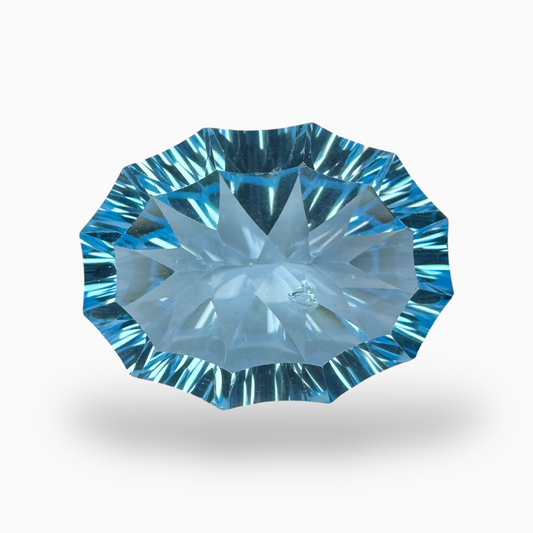 Swiss Blue Topaz 18.70 Carats Oval Shape Stone Size 19.5X16mm