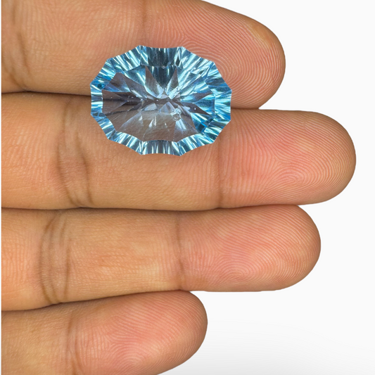 Swiss Blue Topaz 18.70 Carats Oval Shape Stone Size 19.5X16mm