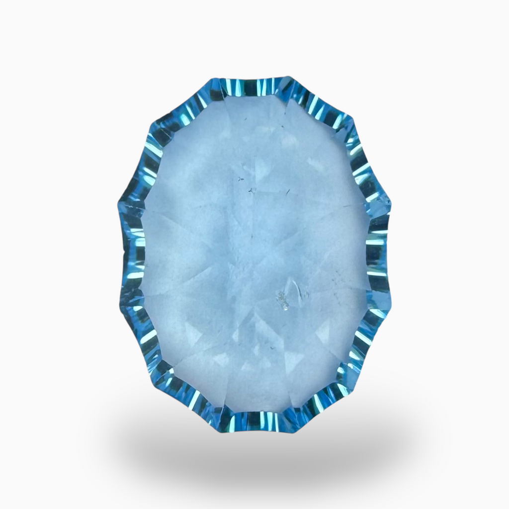 Swiss Blue Topaz 18.70 Carats Oval Shape Stone Size 19.5X16mm