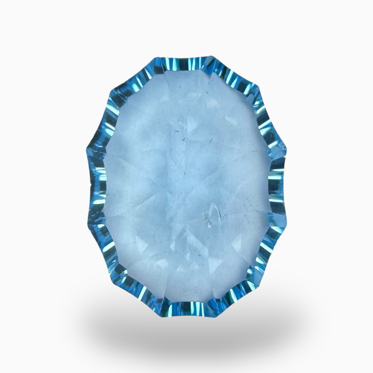 Swiss Blue Topaz 18.70 Carats Oval Shape Stone Size 19.5X16mm