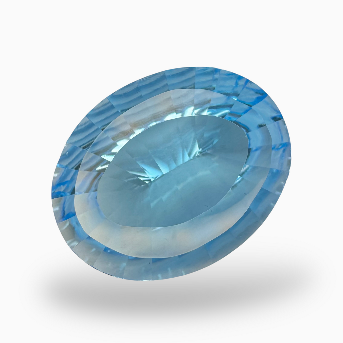 Swiss Blue Topaz 26.30 Carats Oval Fancy Cut Shape Stone Size 23X18mm