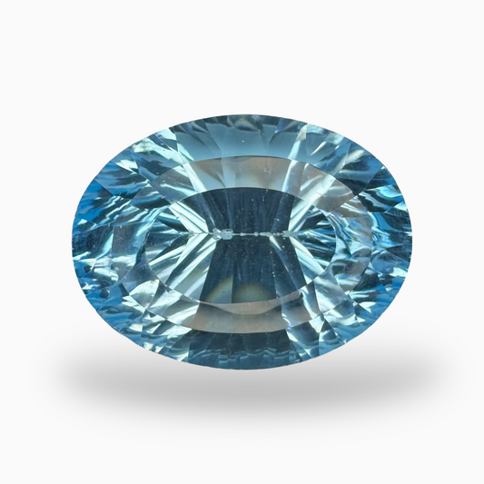 Swiss Blue Topaz 27.56 Carats Oval Fancy Cut Shape Stone Size 22X16mm