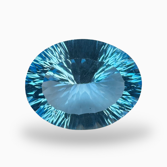 Swiss Blue Topaz 16.86 Carats Oval Fancy Cut Shape Stone Size 18X14mm Laser Cut