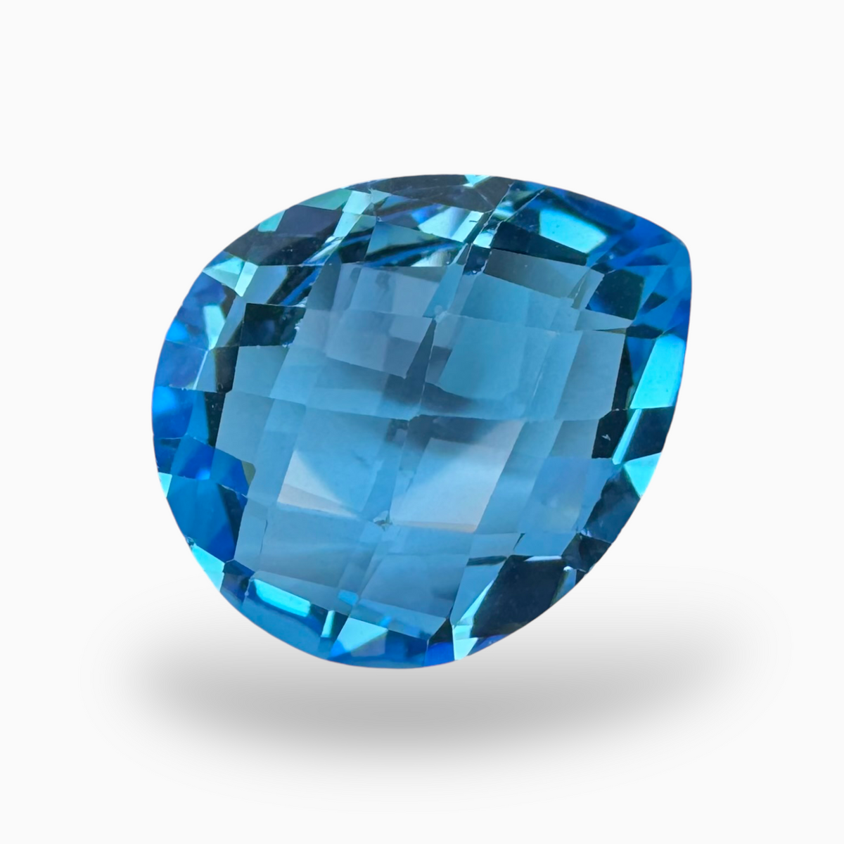 Swiss Blue Topaz 19.16 Carats Pear Shape Stone Size 19X16mm Rose Cut