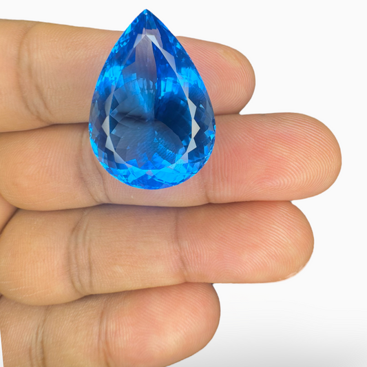 Swiss Blue Topaz Pear Shape 40.70 Carats Stone Size 26X18mm