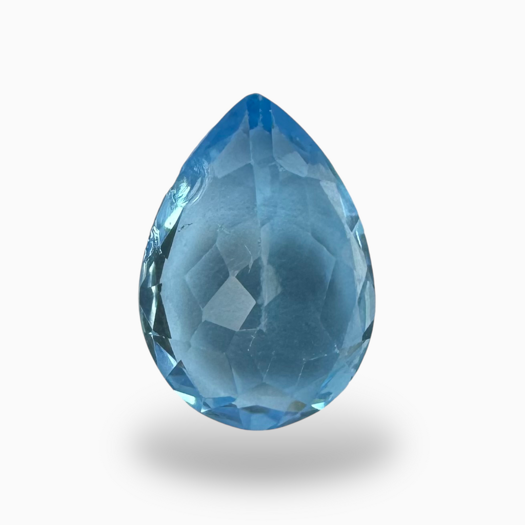 Swiss Blue Topaz Deep Sky Blue Color 5.95 Carats Pear Shape Stone Size 14X10mm