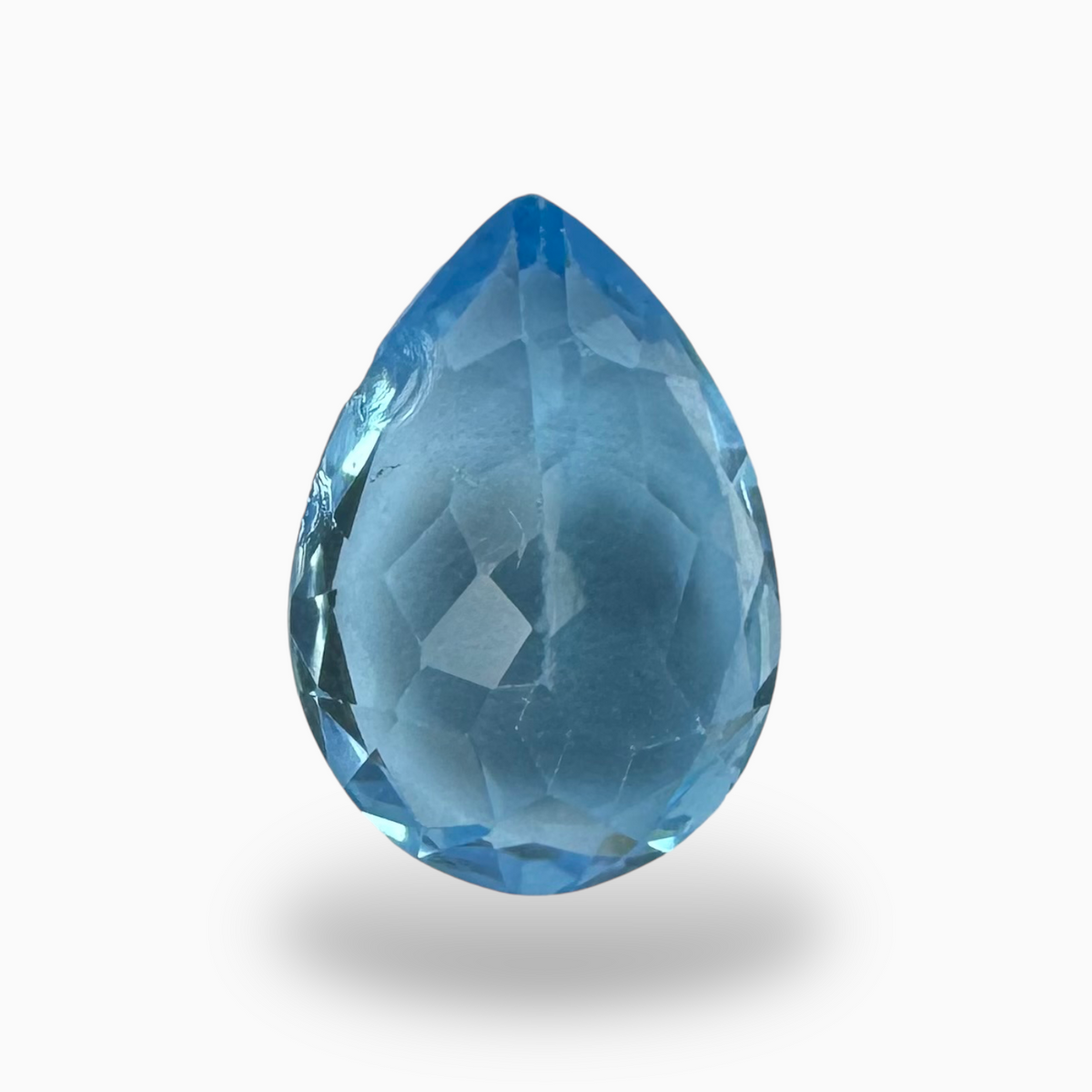 Swiss Blue Topaz Deep Sky Blue Color 5.95 Carats Pear Shape Stone Size 14X10mm