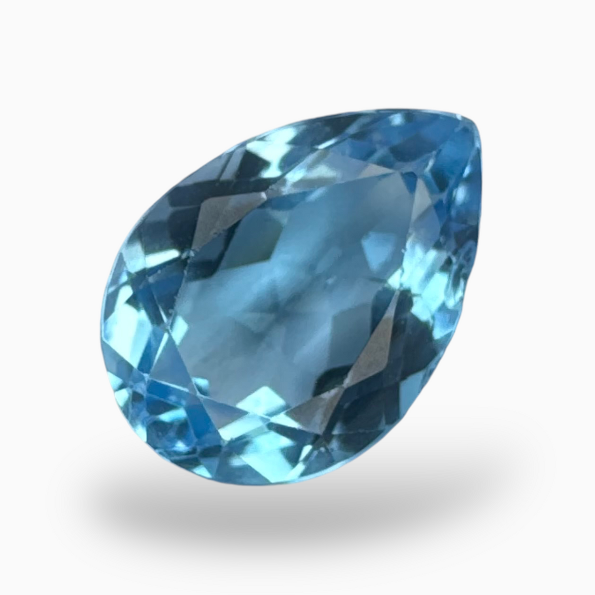 Swiss Blue Topaz Deep Sky Blue Color 5.95 Carats Pear Shape Stone Size 14X10mm