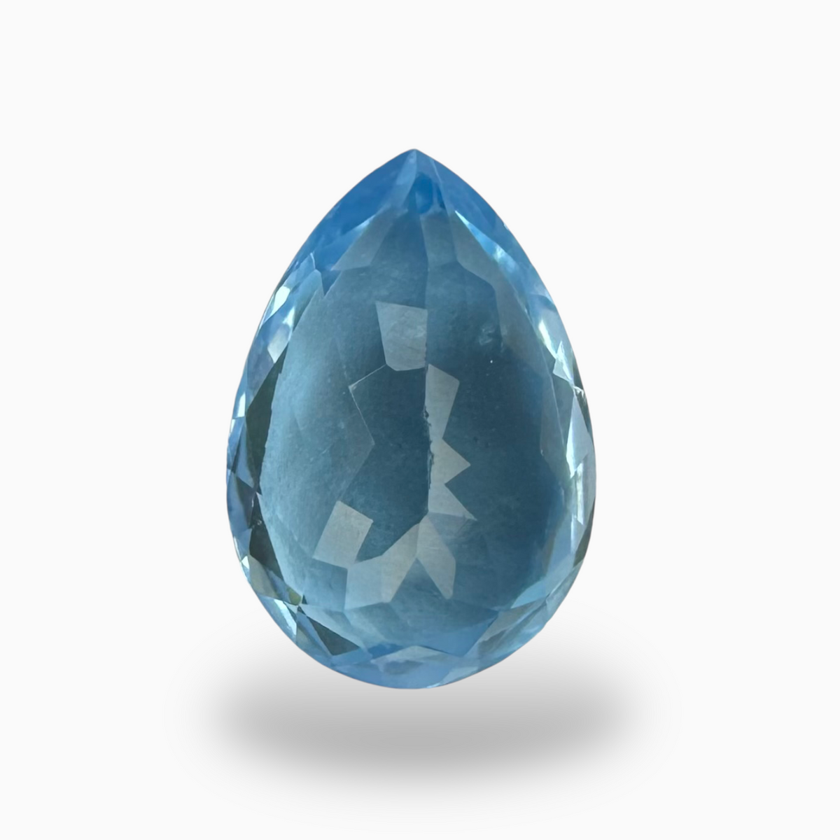Swiss Blue Topaz Deep Sky Blue Color 6.46 Carats Pear Shape Stone Size 14X10mm
