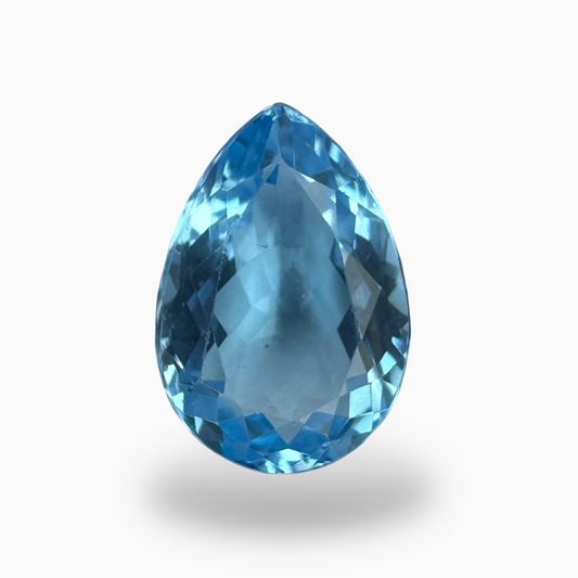 Swiss Blue Topaz Deep Sky Blue Color 6.42 Carats Pear Shape Stone Size 14X10mm