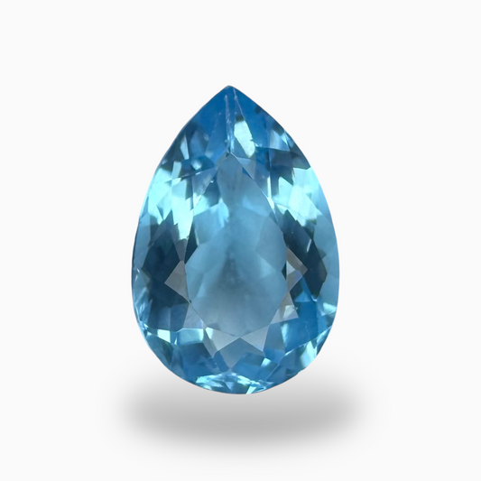 Swiss Blue Topaz Deep Sky Blue Color 6.79 Carats Pear Shape Stone Size 14.5X10mm