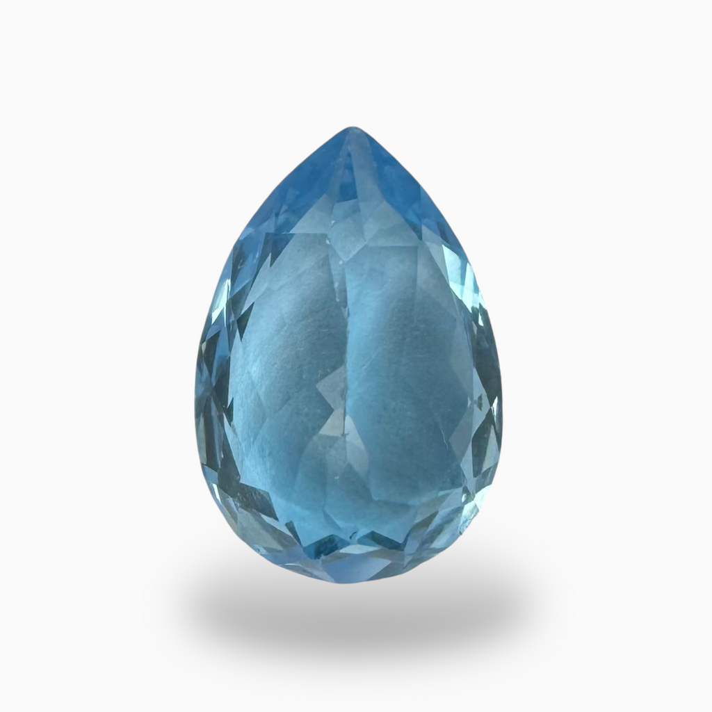 Swiss Blue Topaz Deep Sky Blue Color 6.79 Carats Pear Shape Stone Size 14.5X10mm