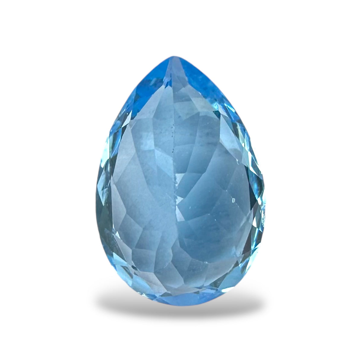 Swiss Blue Topaz Deep Sky Blue Color 7.51 Carats Pear Shape Stone Size 15X10.2mm