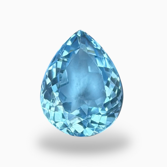 Swiss Blue Topaz Deep Sky Blue Color 9.05 Carats Trilliant Shape Stone Size 14X11mm