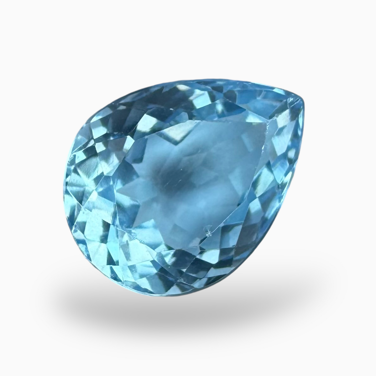 Swiss Blue Topaz Deep Sky Blue Color 9.05 Carats Trilliant Shape Stone Size 14X11mm