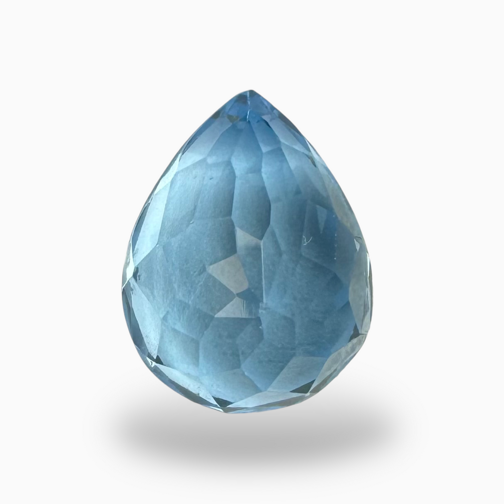 Swiss Blue Topaz Deep Sky Blue Color 9.05 Carats Trilliant Shape Stone Size 14X11mm