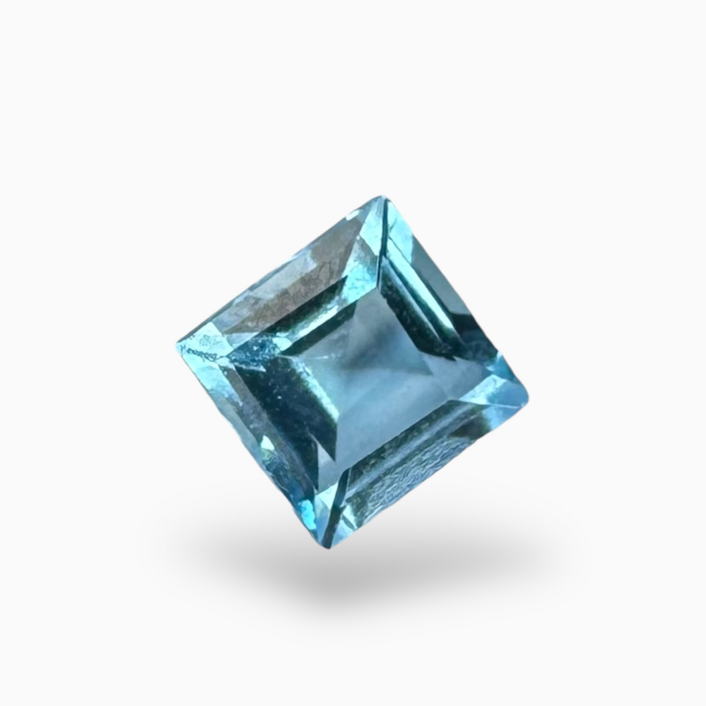 Swiss Deep Sky Blue Topaz 0.80 Carats Princess Cut Shape Size 5X5mm