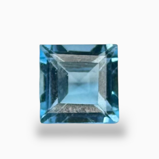 Swiss Deep Sky Blue Topaz 0.80 Carats Princess Cut Shape Size 5X5mm