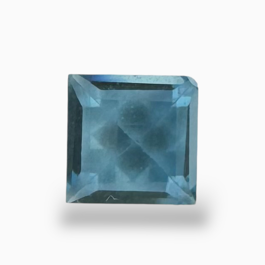 Topaz Swiss Deep Blue Color 1.25 Carats Princess Cut Shape Size 6X6mm