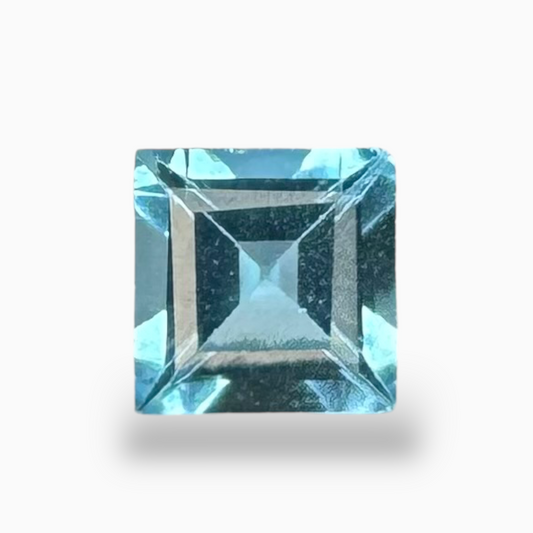 Topaz Swiss Deep Blue Color 1.25 Carats Princess Cut Shape Size 6X6mm