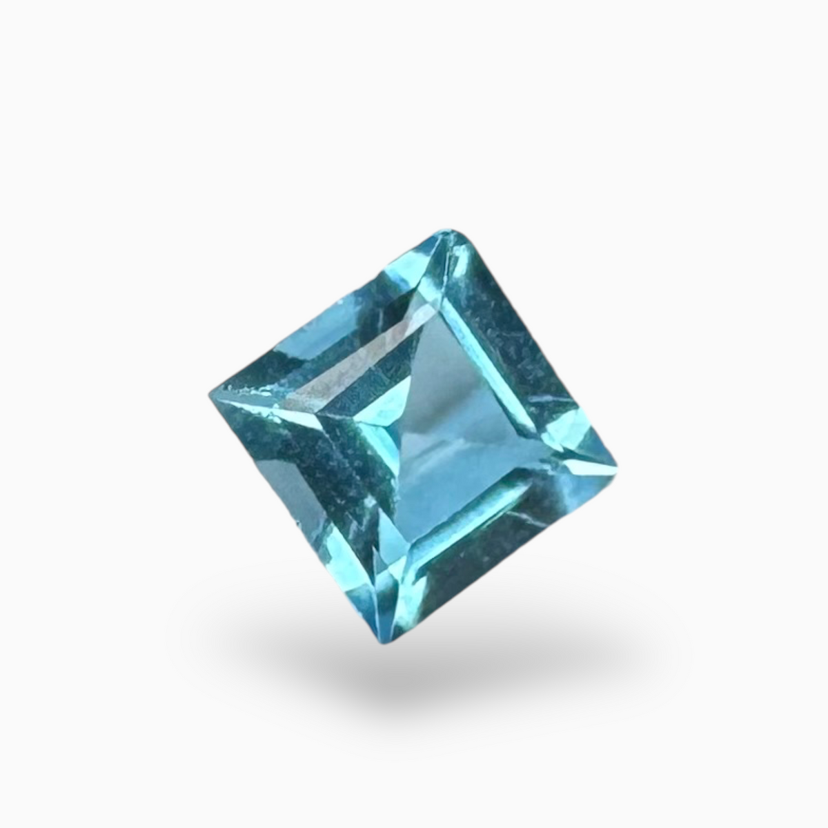 Topaz Swiss Deep Blue Color 1.25 Carats Princess Cut Shape Size 6X6mm