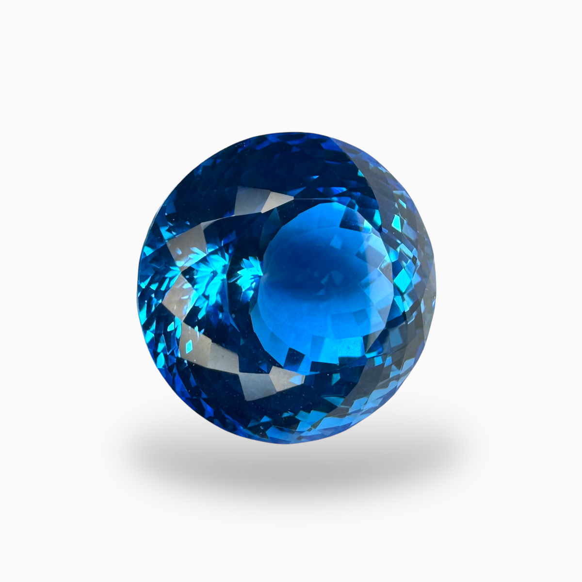 Swiss Blue Topaz 42.13 Carats Round Shape Stone Size 18X18mm