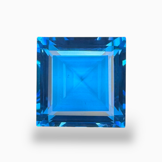 Swiss Blue Topaz 40.12 Carats Square Shape Stone Size 18X18mm