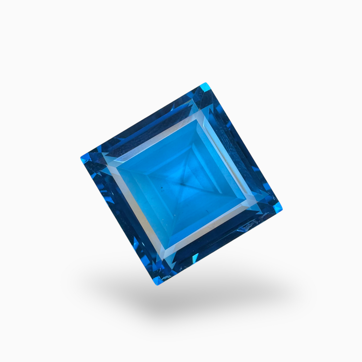 Swiss Blue Topaz 40.12 Carats Square Shape Stone Size 18X18mm
