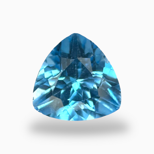 Swiss Blue Topaz Deep Sky Blue Color 3.46 Carats Trilliant Shape Stone Size 10mm