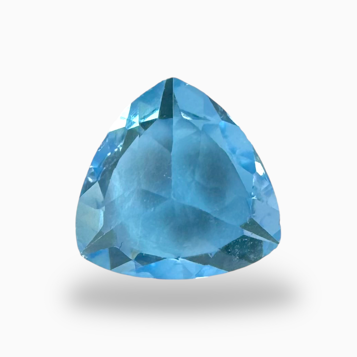 Swiss Blue Topaz Deep Sky Blue Color 3.46 Carats Trilliant Shape Stone Size 10mm