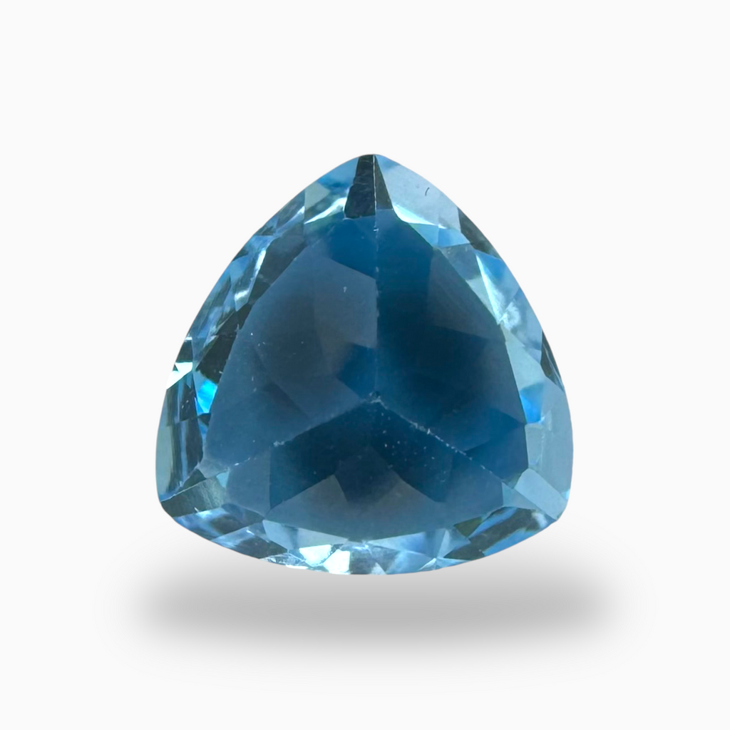 Swiss Blue Topaz Deep Sky Blue Color 3.65 Carats Trilliant Shape Stone Size 10mm