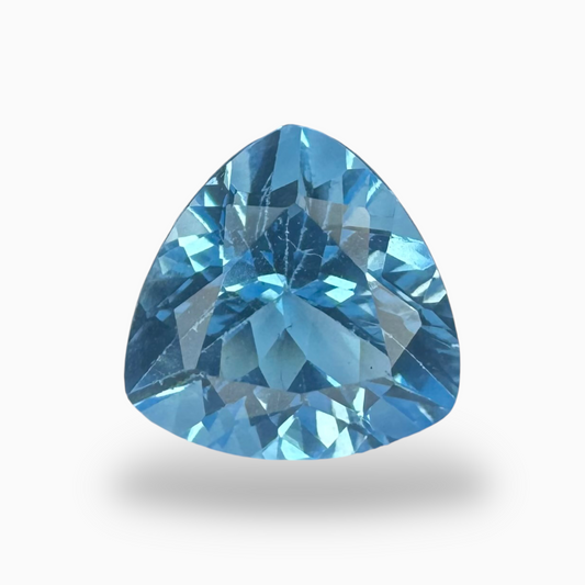 Swiss Blue Topaz Deep Sky Blue Color 3.65 Carats Trilliant Shape Stone Size 10mm