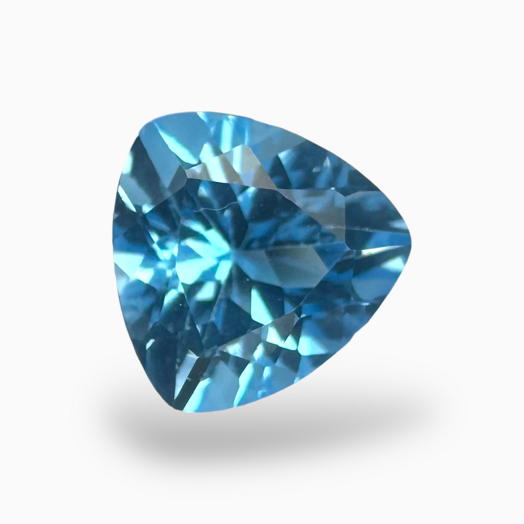 Swiss Blue Topaz Deep Sky Blue Color 3.65 Carats Trilliant Shape Stone Size 10mm