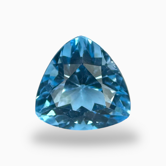 Swiss Blue Topaz Deep Sky Blue Color 3.75 Carats Trilliant Shape Stone Size 10mm