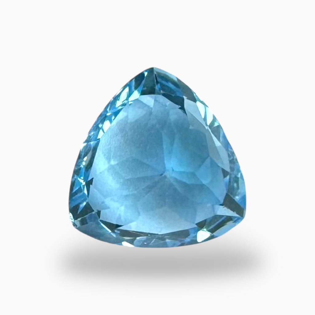 Swiss Blue Topaz Deep Sky Blue Color 3.75 Carats Trilliant Shape Stone Size 10mm