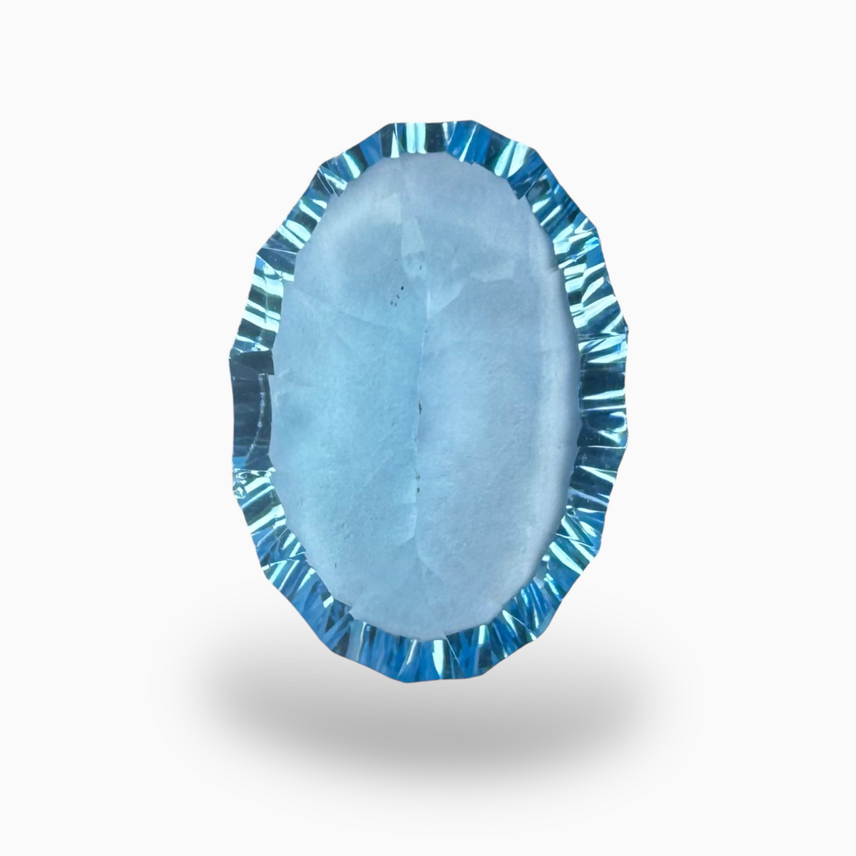 Swiss Blue Topaz 16.78 Carats Oval Fancy Cut Shape Stone Size 19X14mmLaser Cut