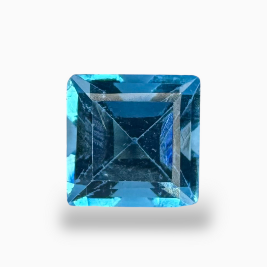 Topaz Swiss Deep Blue Color 2.24 Carats Princess Cut Shape Size 7X7mm