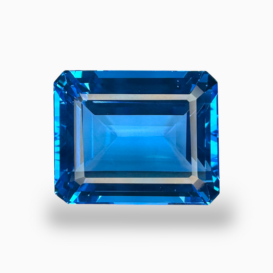 Swiss Blue Topaz Emerald Cut Shape 43.84 Carats Stone Size 21X16mm