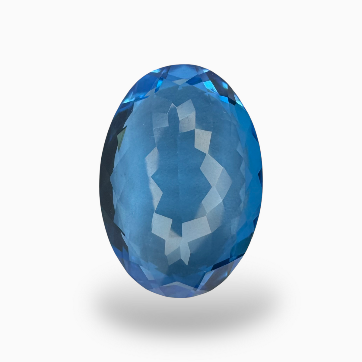 Deep Swiss Blue Topaz Oval Shape 15.87 Carats Stone Size 20X14mm