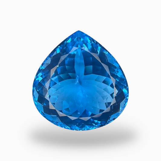 Swiss Blue Topaz Pear Shape 40.5 Carats Stone Size 21.5X20.5mm