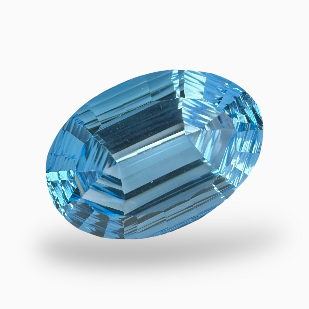 Swiss Blue Topaz 18.60 Carats Oval Fancy Cut Shape Stone Size 20X14mm