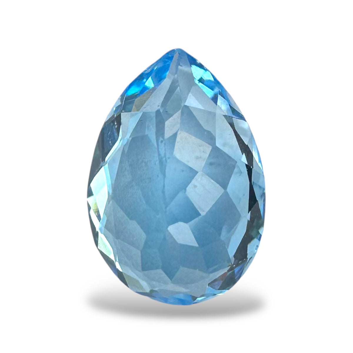 Swiss Blue Topaz Deep Sky Blue Color 6.39 Carats Pear Shape Stone Size 14.3X10mm