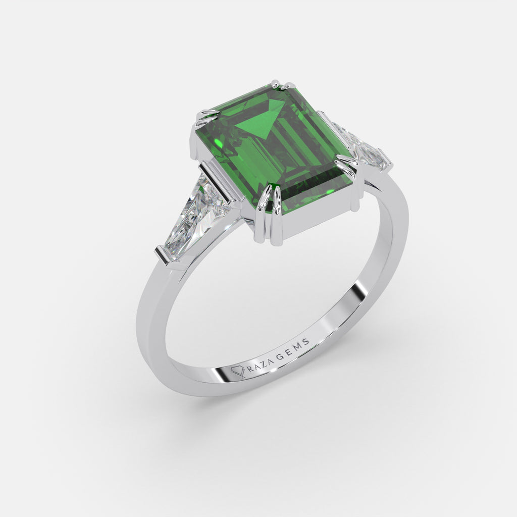Tabassum Emerald Ring 18k White Gold
