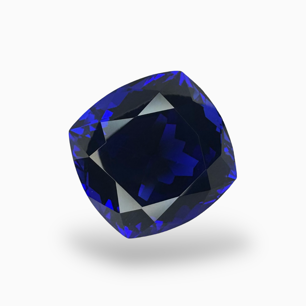 Natural Tanzanite Stone in Cushion Shape 21.99 Carats Size 16.93X16.29mm