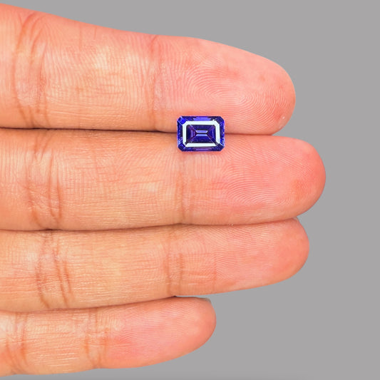 Tanzanite Emerald Cut Stone 1.86 Carats 8 X 6 mm