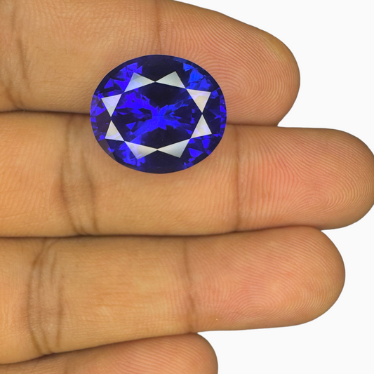 Natural Tanzanite Stone in Oval Shape Oval 13.77 Carats Size 16.7X14.33mm