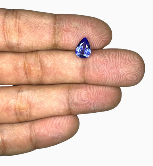 Natural Tanzanite Stone in Pear Shape 1.62 Carats Size 9x6.8mm